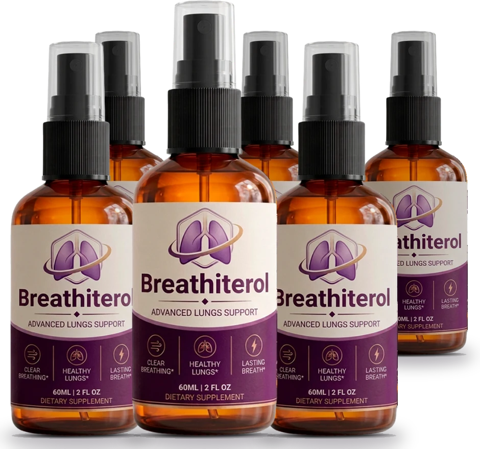 6 bottles of Breathiterol botanical oral spray