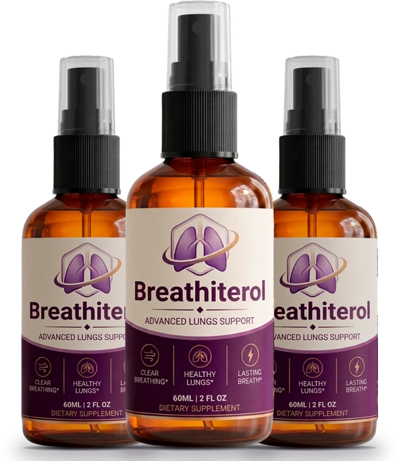 3 bottles of Breathiterol botanical oral spray